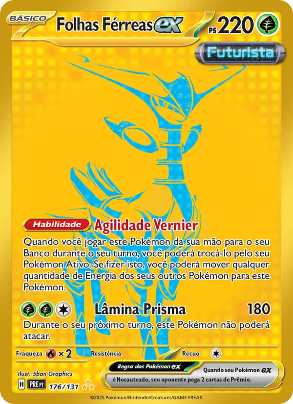 Carta Folhas Férreas ex, número 176/131 da coleção Evoluções Prismáticas