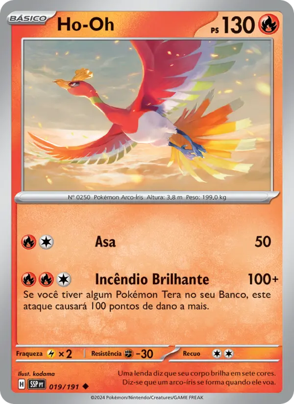 Carta Ho-Oh, número 019/191 da coleção Fagulhas Impetuosas