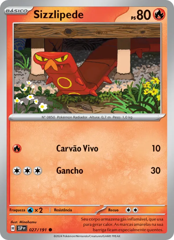 Carta Sizzlipede, número 027/191 da coleção Fagulhas Impetuosas