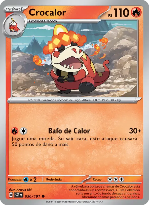 Carta Crocalor, número 030/191 da coleção Fagulhas Impetuosas