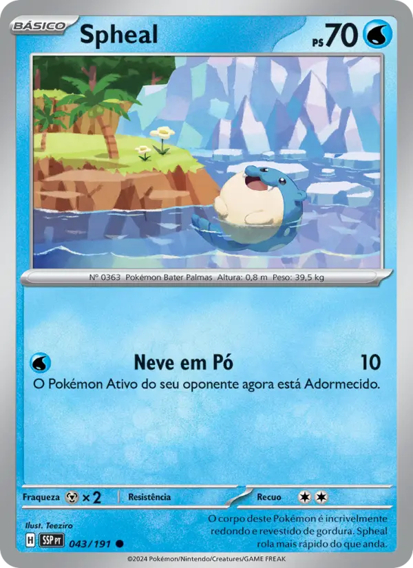 Carta Spheal, número 043/191 da coleção Fagulhas Impetuosas