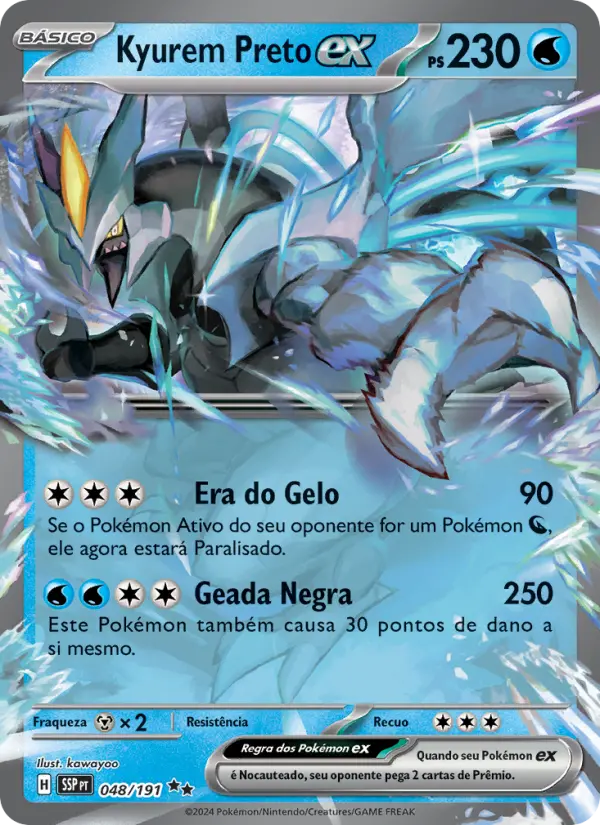 Carta Kyurem Preto ex, número 048/191 da coleção Fagulhas Impetuosas