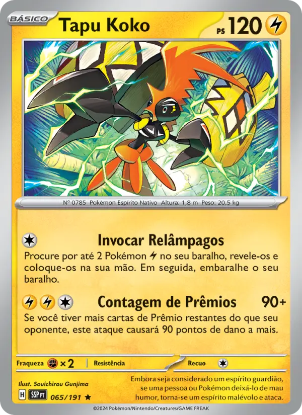 Carta Tapu Koko, número 065/191 da coleção Fagulhas Impetuosas