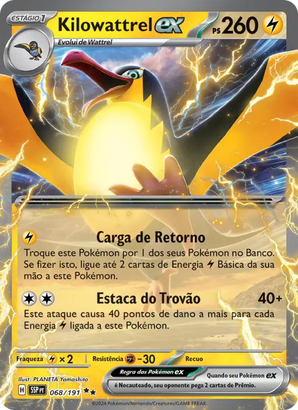 Carta Kilowattrel ex, número 068/191 da coleção Fagulhas Impetuosas