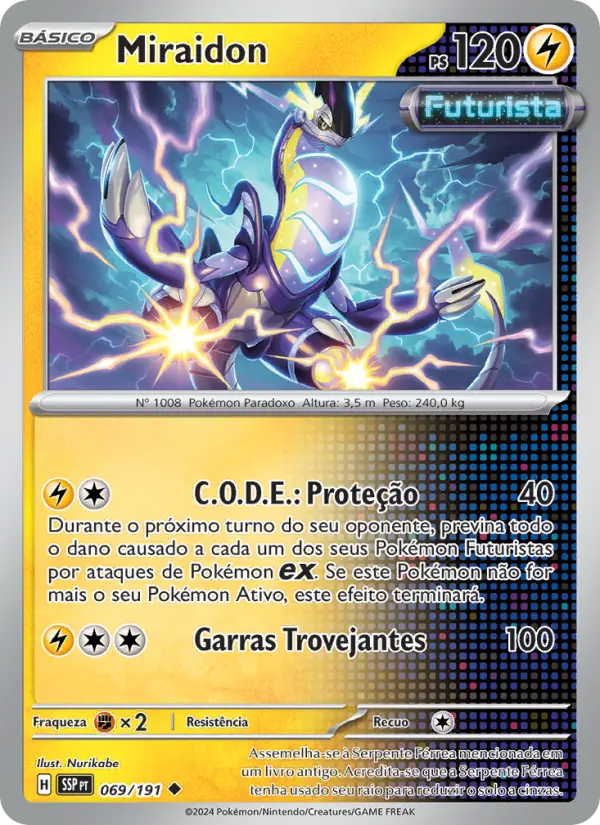 Carta Miraidon, número 069/191 da coleção Fagulhas Impetuosas