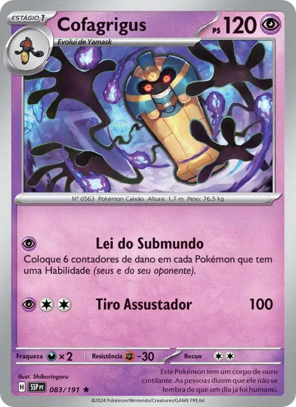 Carta Cofagrigus, número 083/191 da coleção Fagulhas Impetuosas