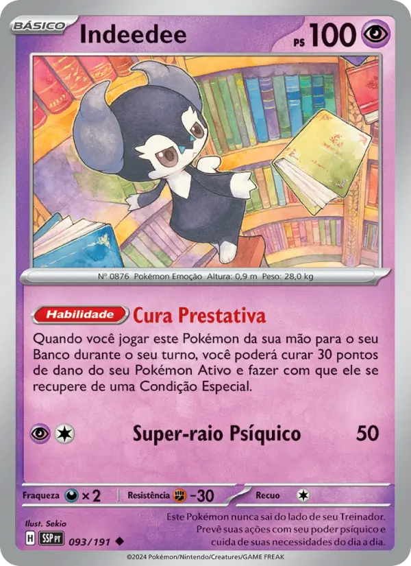 Carta Indeedee, número 093/191 da coleção Fagulhas Impetuosas