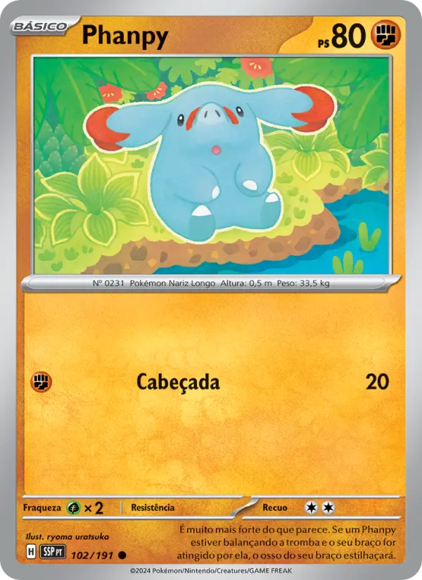 Carta Phanpy, número 102/191 da coleção Fagulhas Impetuosas