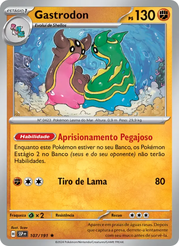 Carta Gastrodon, número 107/191 da coleção Fagulhas Impetuosas