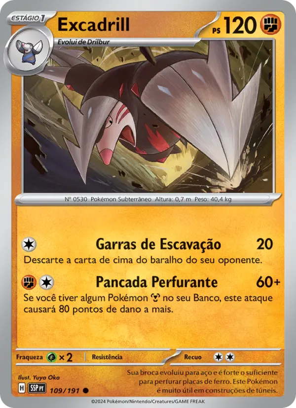 Carta Excadrill, número 109/191 da coleção Fagulhas Impetuosas