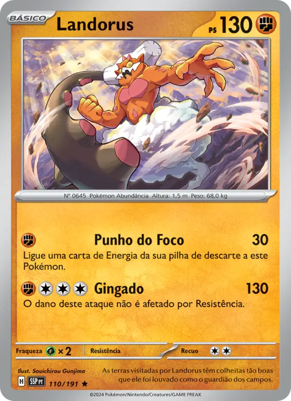 Carta Landorus, número 110/191 da coleção Fagulhas Impetuosas