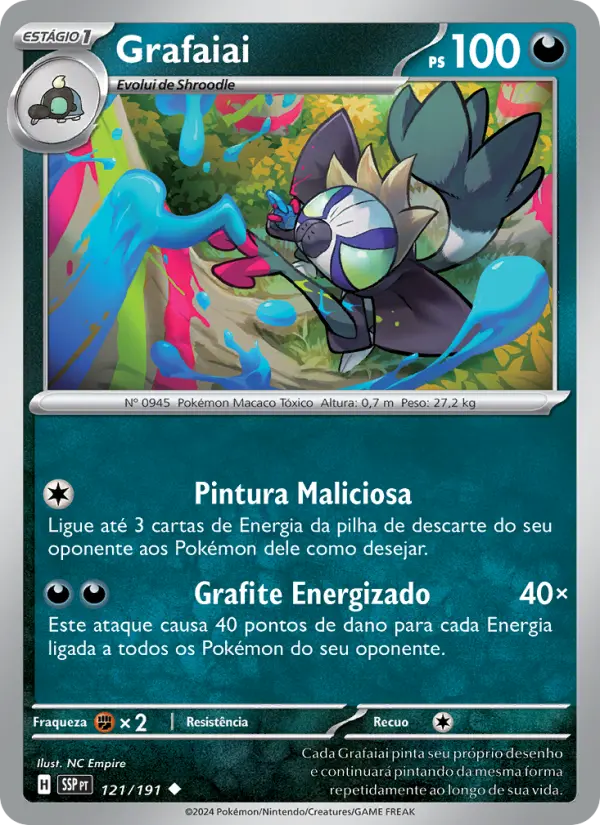 Carta Grafaiai, número 121/191 da coleção Fagulhas Impetuosas