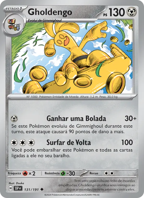 Carta Gholdengo, número 131/191 da coleção Fagulhas Impetuosas