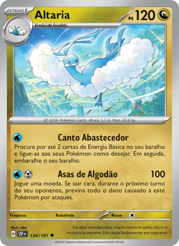Carta Altaria, número 134/191 da coleção Fagulhas Impetuosas