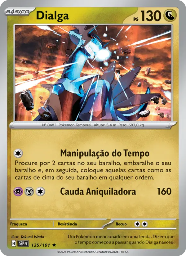 Carta Dialga, número 135/191 da coleção Fagulhas Impetuosas