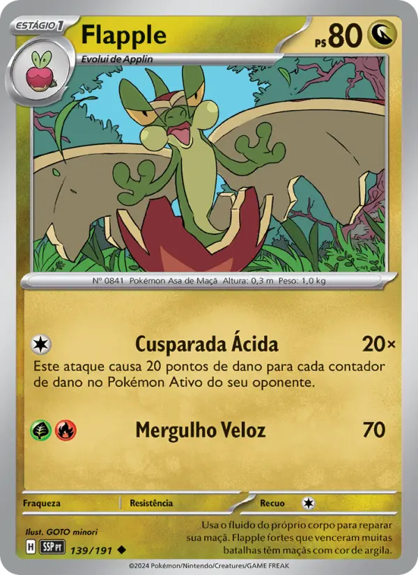 Carta Flapple, número 139/191 da coleção Fagulhas Impetuosas