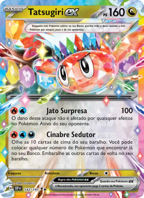Carta Tatsugiri ex, número 142/191 da coleção Fagulhas Impetuosas