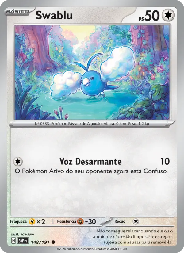 Carta Swablu, número 148/191 da coleção Fagulhas Impetuosas