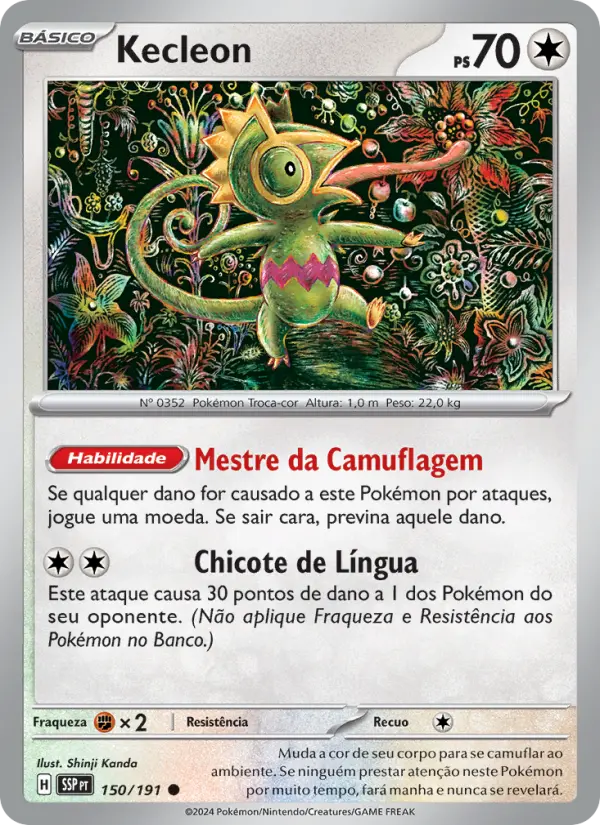 Carta Kecleon, número 150/191 da coleção Fagulhas Impetuosas