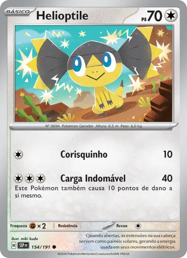 Carta Helioptile, número 154/191 da coleção Fagulhas Impetuosas