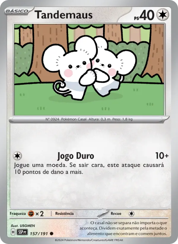 Carta Tandemaus, número 157/191 da coleção Fagulhas Impetuosas