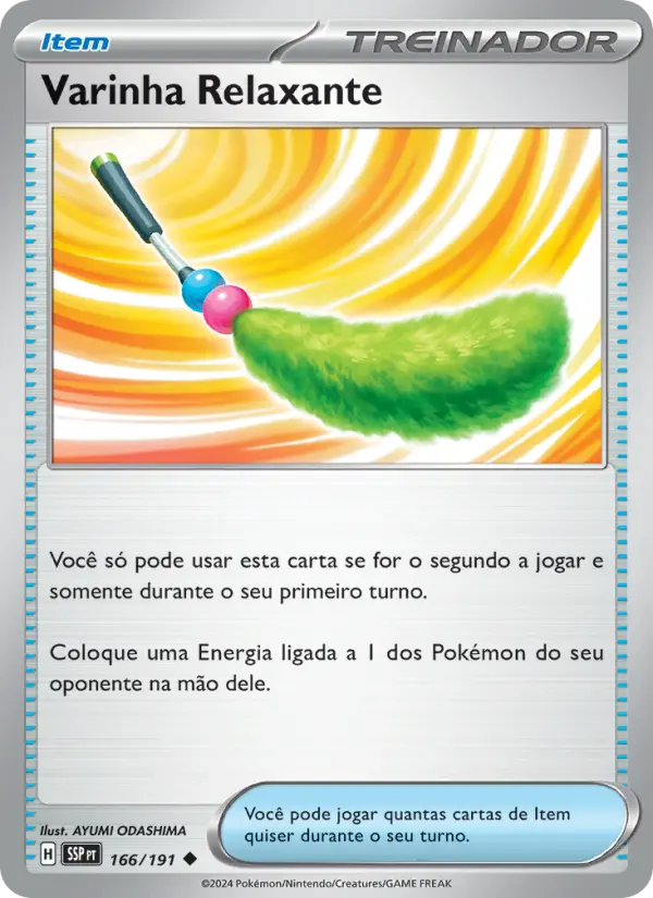 Carta Varinha Relaxante, número 166/191 da coleção Fagulhas Impetuosas