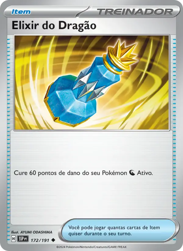 Carta Elixir do Dragão, número 172/191 da coleção Fagulhas Impetuosas