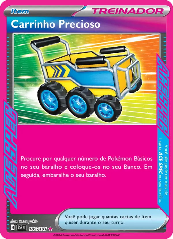 Carta Carrinho Precioso, número 185/191 da coleção Fagulhas Impetuosas
