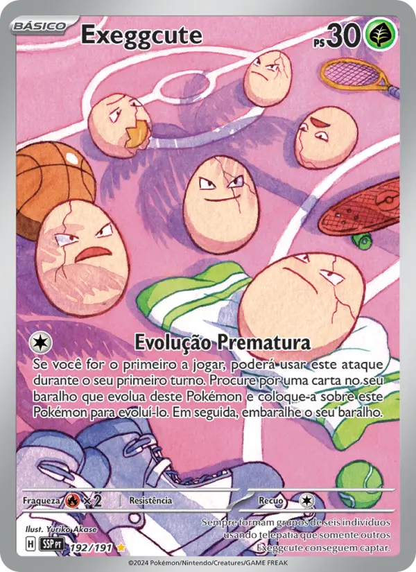 Carta Exeggcute, número 192/191 da coleção Fagulhas Impetuosas