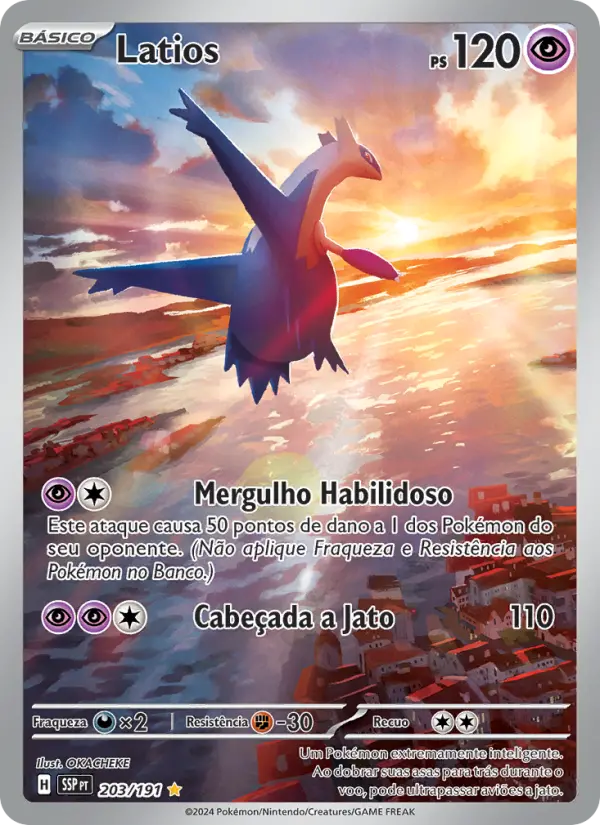 Carta Latios, número 203/191 da coleção Fagulhas Impetuosas
