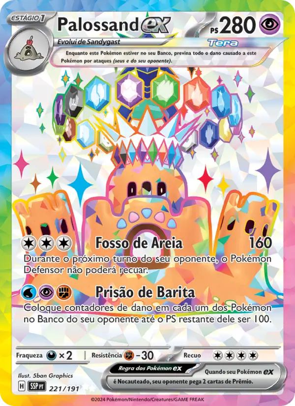 Carta Palossand ex, número 221/191 da coleção Fagulhas Impetuosas