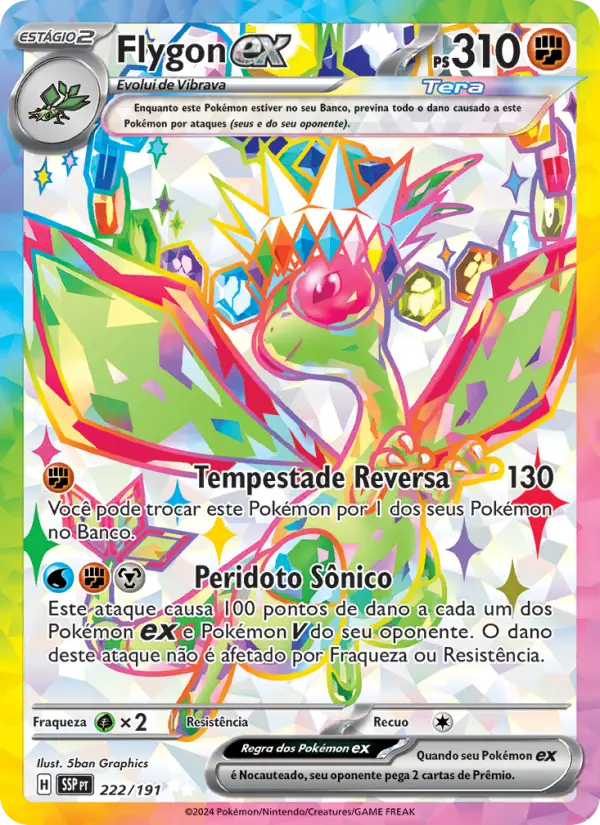 Carta Flygon ex, número 222/191 da coleção Fagulhas Impetuosas