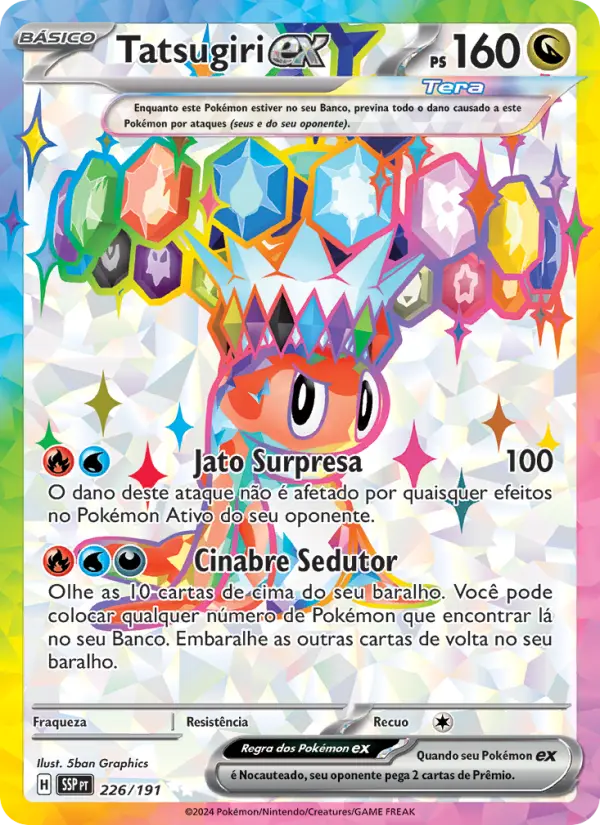 Carta Tatsugiri ex, número 226/191 da coleção Fagulhas Impetuosas