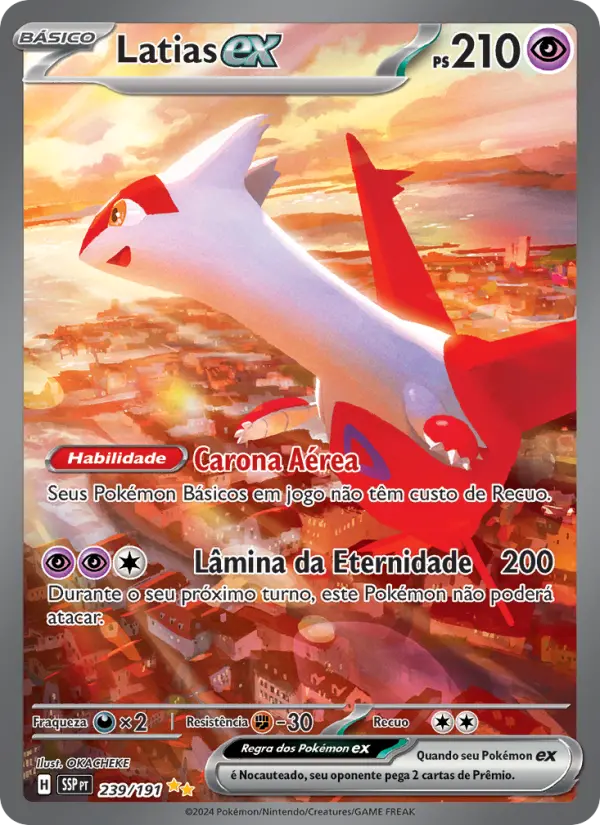 Carta Latias ex, número 239/191 da coleção Fagulhas Impetuosas