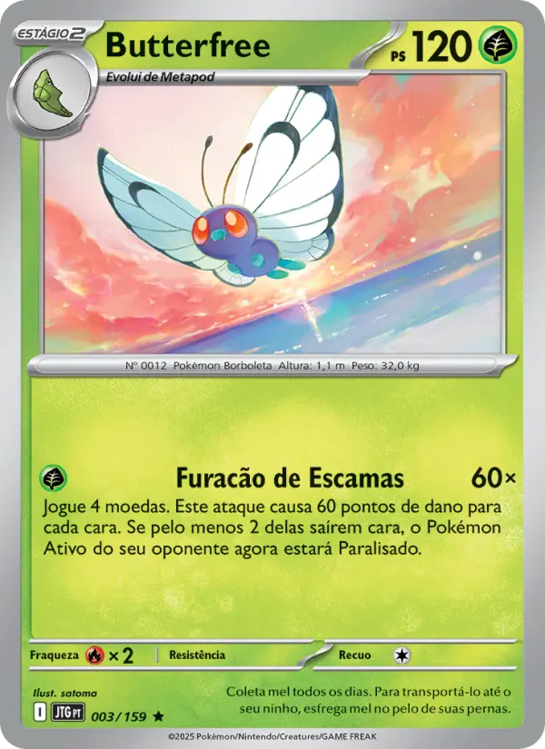 Carta Butterfree, número 003/159 da coleção Amigos de Jornada