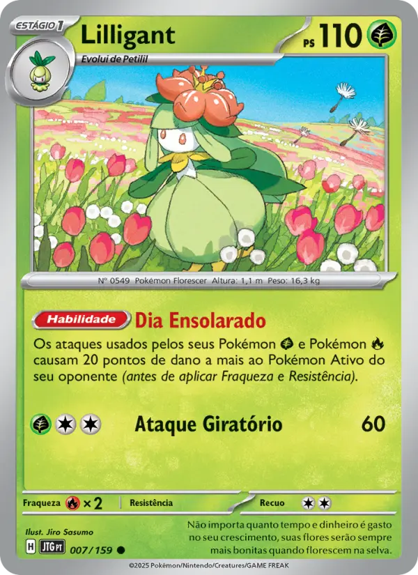 Carta Lilligant, número 007/159 da coleção Amigos de Jornada