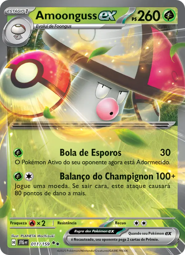 Carta Amoonguss ex, número 011/159 da coleção Amigos de Jornada