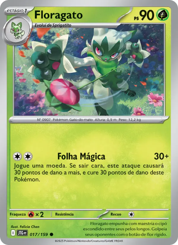 Carta Floragato, número 017/159 da coleção Amigos de Jornada