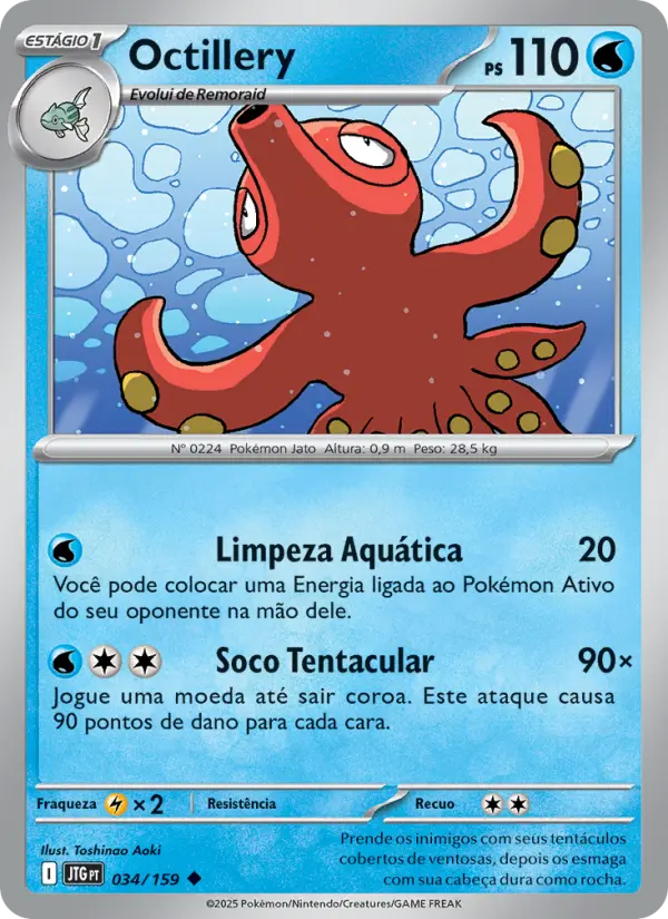 Carta Octillery, número 034/159 da coleção Amigos de Jornada