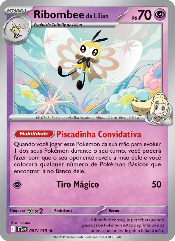 Carta Ribombee da Lílian, número 067/159 da coleção Amigos de Jornada