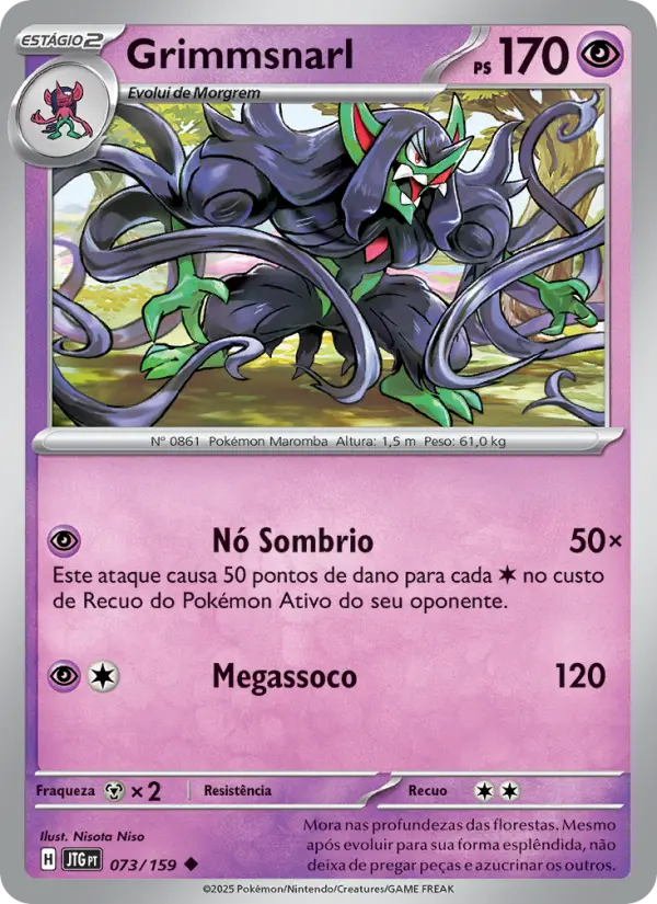Carta Grimmsnarl, número 073/159 da coleção Amigos de Jornada