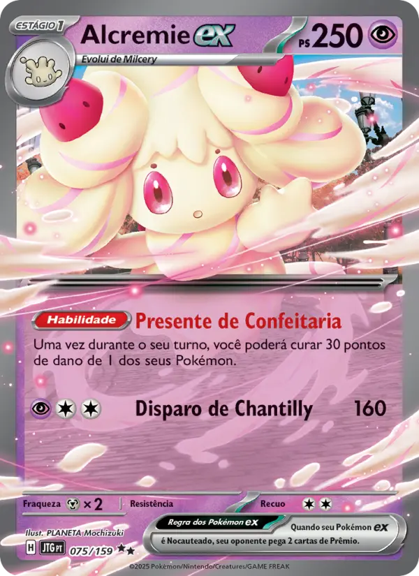 Carta Alcremie ex, número 075/159 da coleção Amigos de Jornada