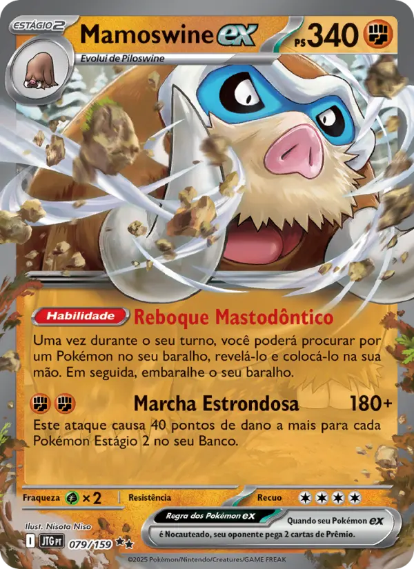 Carta Mamoswine ex, número 079/159 da coleção Amigos de Jornada
