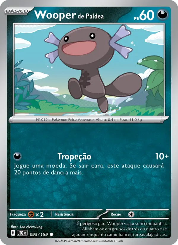 Carta Wooper de Paldea, número 093/159 da coleção Amigos de Jornada
