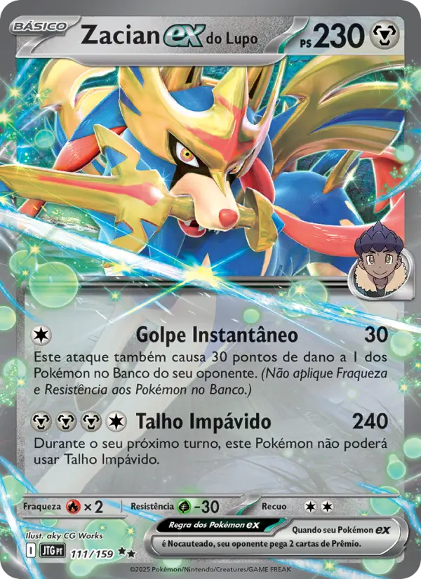 Carta Zacian ex do Lupo, número 111/159 da coleção Amigos de Jornada