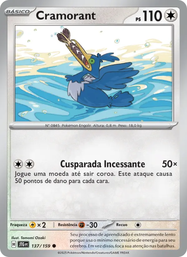 Carta Cramorant, número 137/159 da coleção Amigos de Jornada