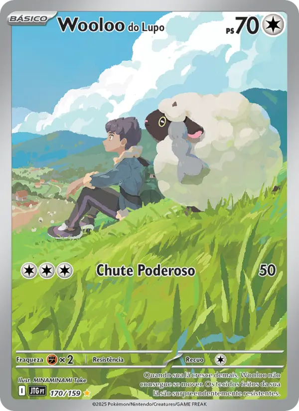 Carta Wooloo do Lupo, número 170/159 da coleção Amigos de Jornada