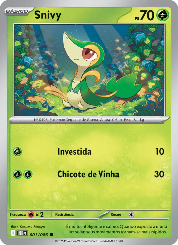 Carta Snivy, número 001/86 da coleção Raio Preto