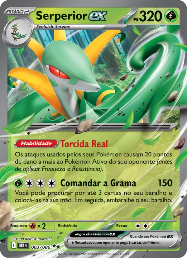 Carta Serperior ex, número 003/86 da coleção Raio Preto