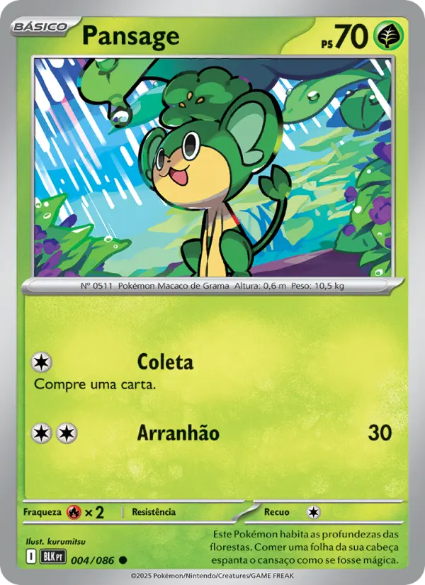 Carta Pansage, número 004/86 da coleção Raio Preto